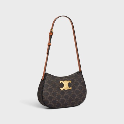 MEDIUM TILLY BAG IN TRIOMPHE CANVAS AND CALFSKIN TAN - Image 2