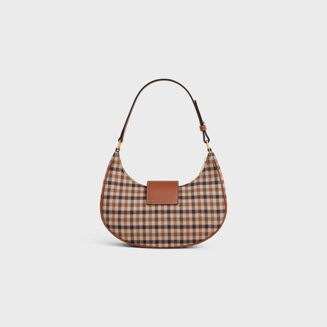 MEDIUM AVA TRIOMPHE BAG IN TARTAN TEXTILE and CALFSKIM - Image 3
