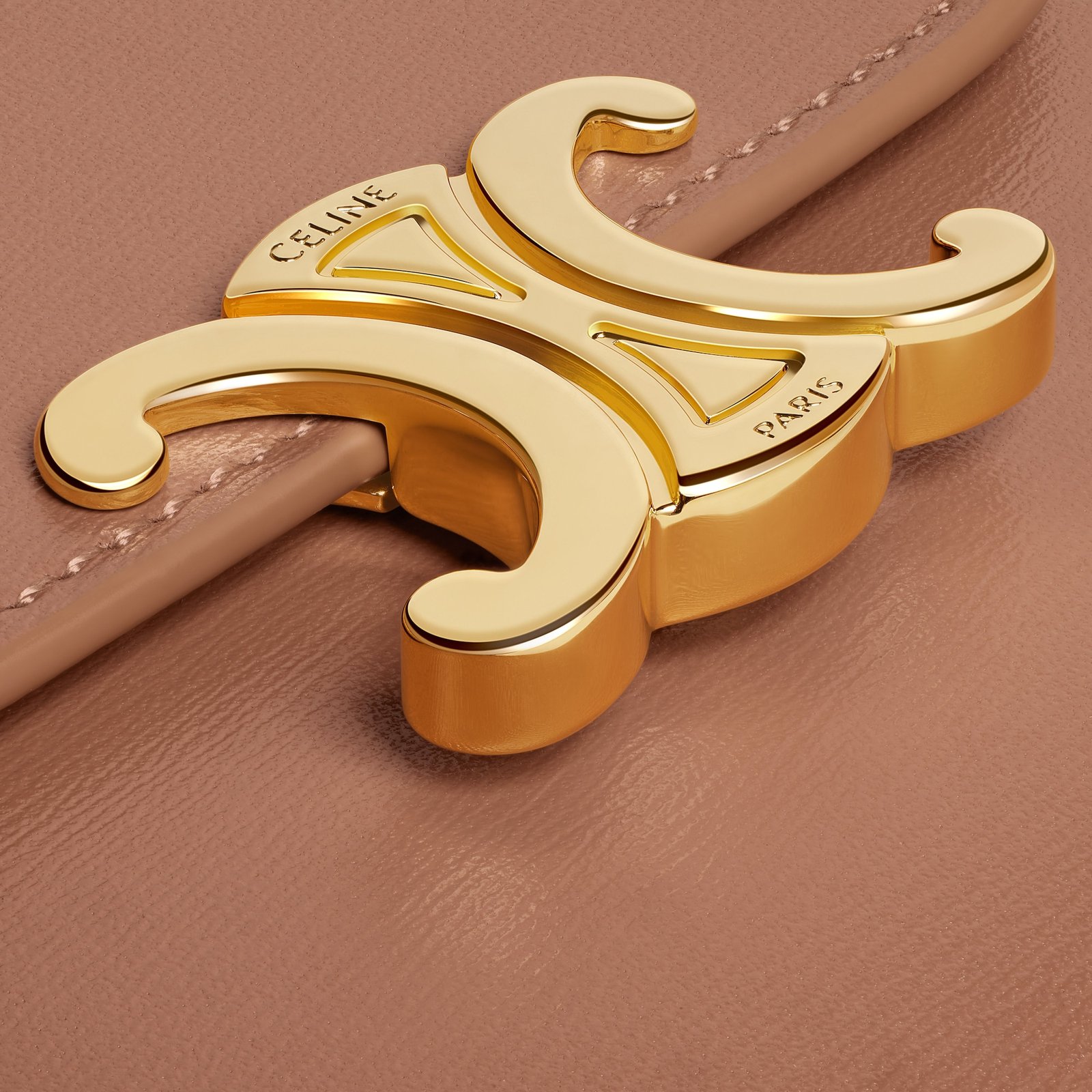 SMALL FLAP WALLER TRIOMPHE IN SHINY CALFSKIN BRONZE - Image 5