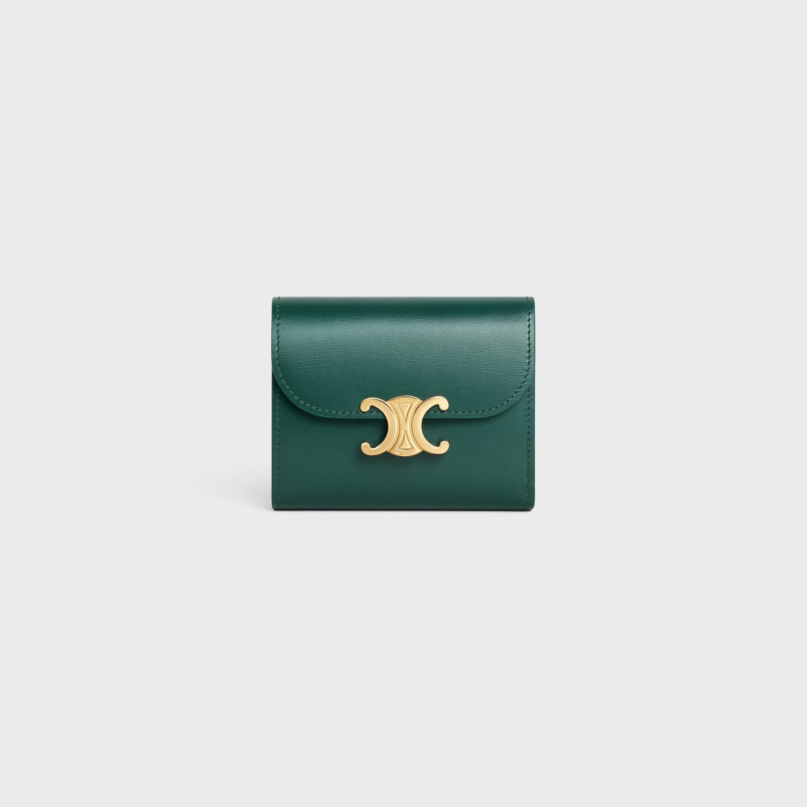 SMALL FLAP WALLER TRIOMPHE IN SHINY CALFSKIN AMAZONE