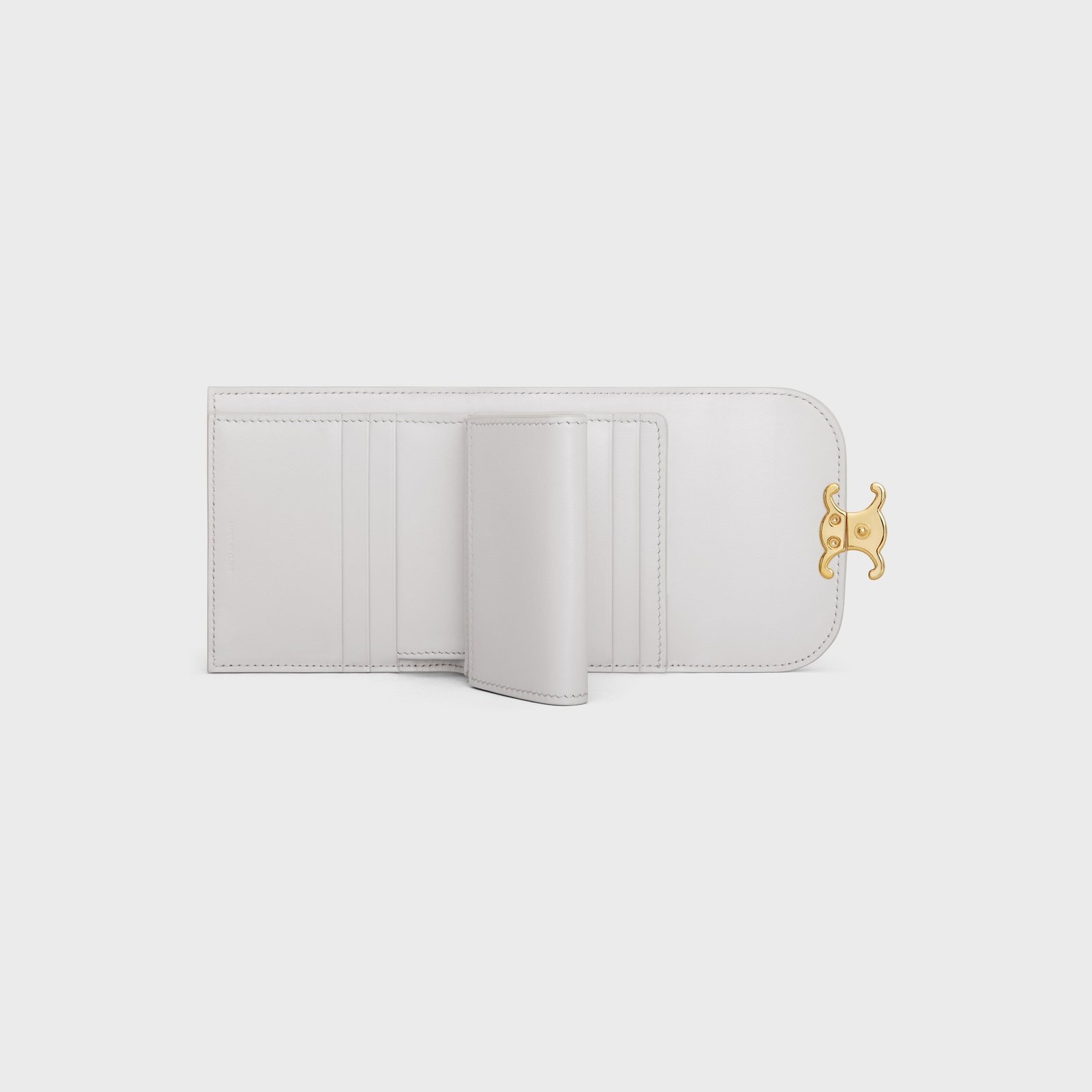 SMALL FLAP WALLER TRIOMPHE IN SHINY CALFSKIN CLOUDY GREY - Image 4