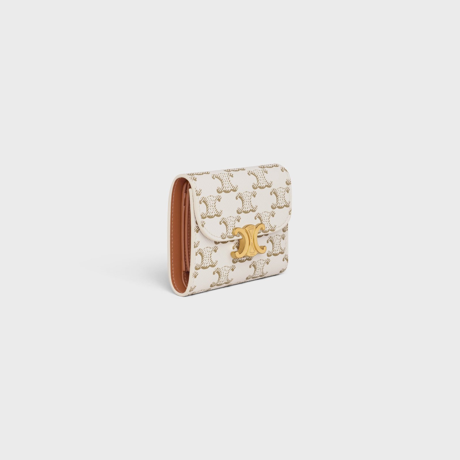 SMALL FLAP WALLET TRIOMPHE IN TRIOMPHE CANVAS TAN - Image 2