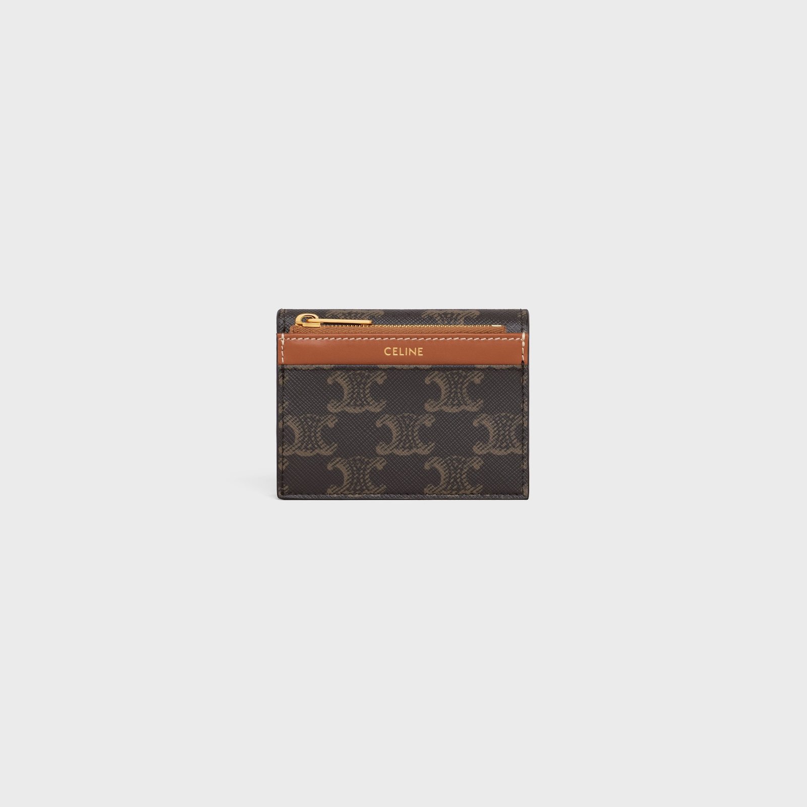 COMPACT WALLET WITH COIN TRIOMPHE IN TRIOMPHE CANVAS TAN - Image 3