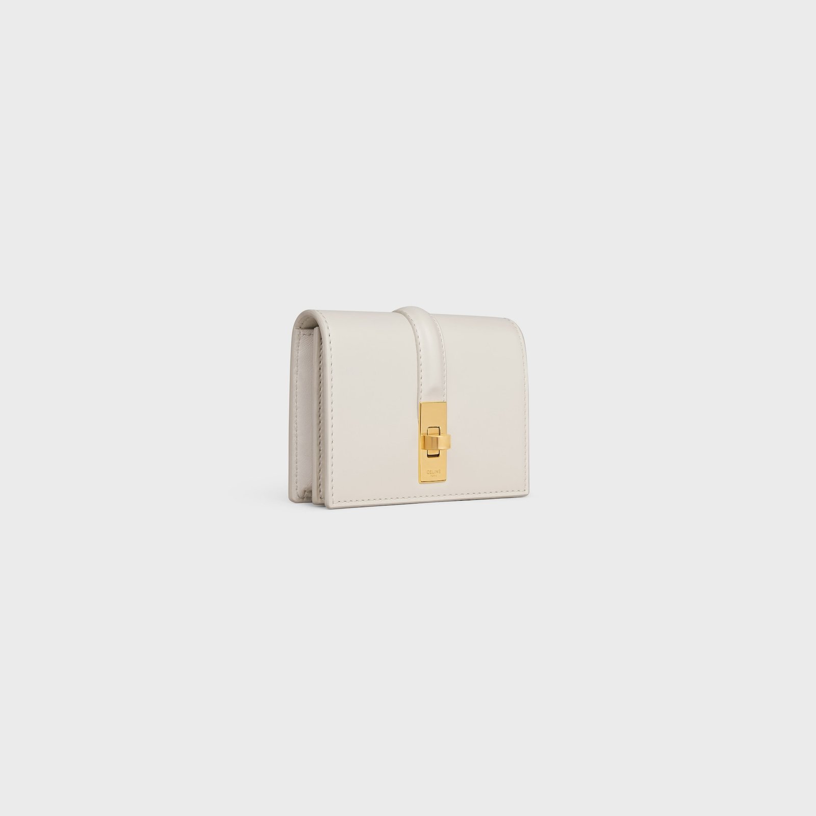 CARD HOLDER WITH FLAP 16 IN SATINATED CALFSKIN WHITE COTTON - Image 2