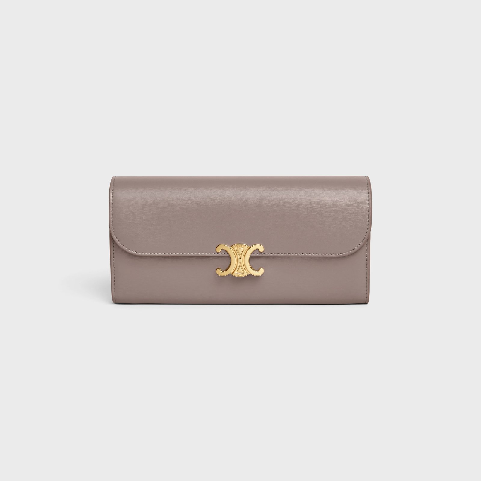 LARGE WALLET TRIOMPHE IN SHINY CALFSKIN PEBBLE