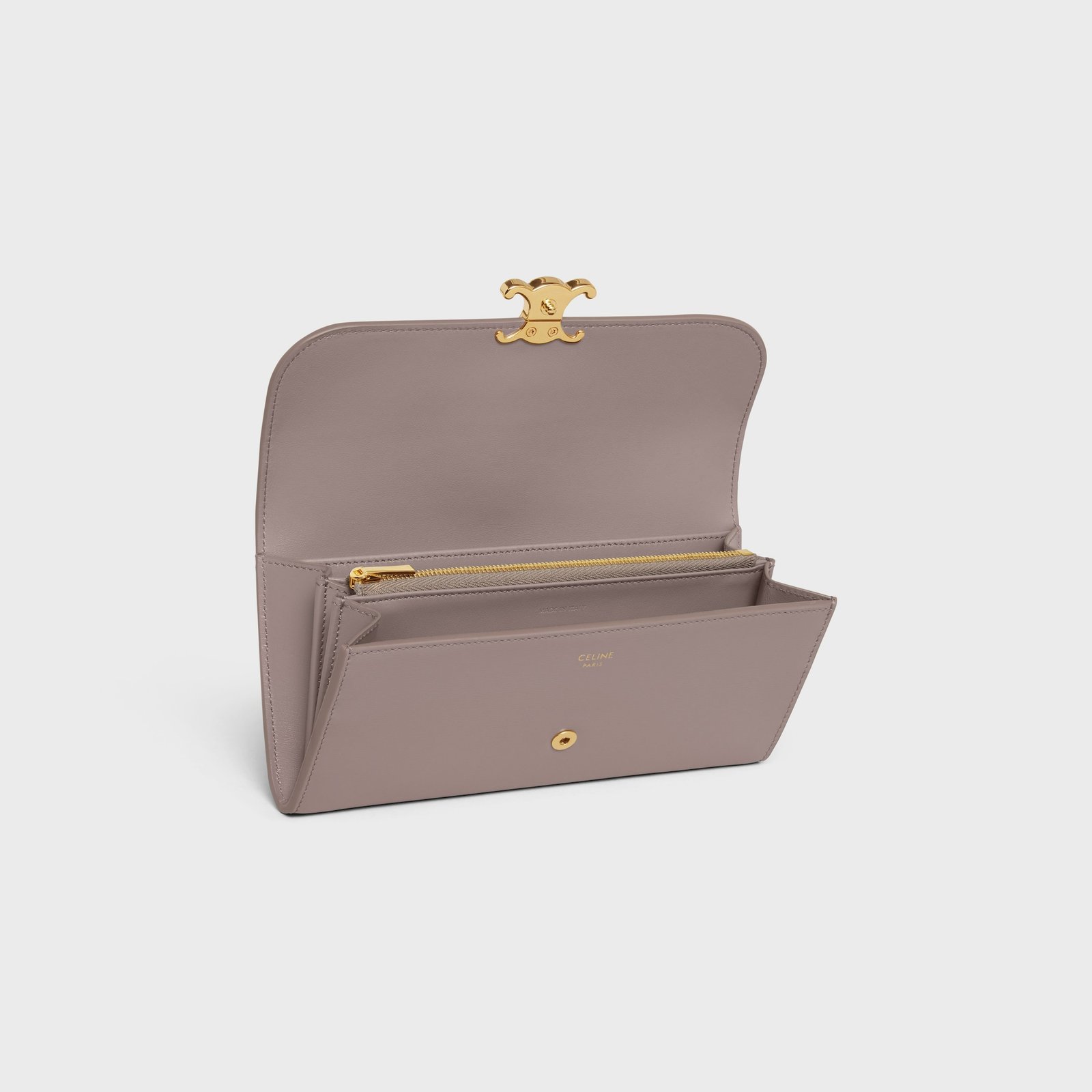 LARGE WALLET TRIOMPHE IN SHINY CALFSKIN PEBBLE - Image 4