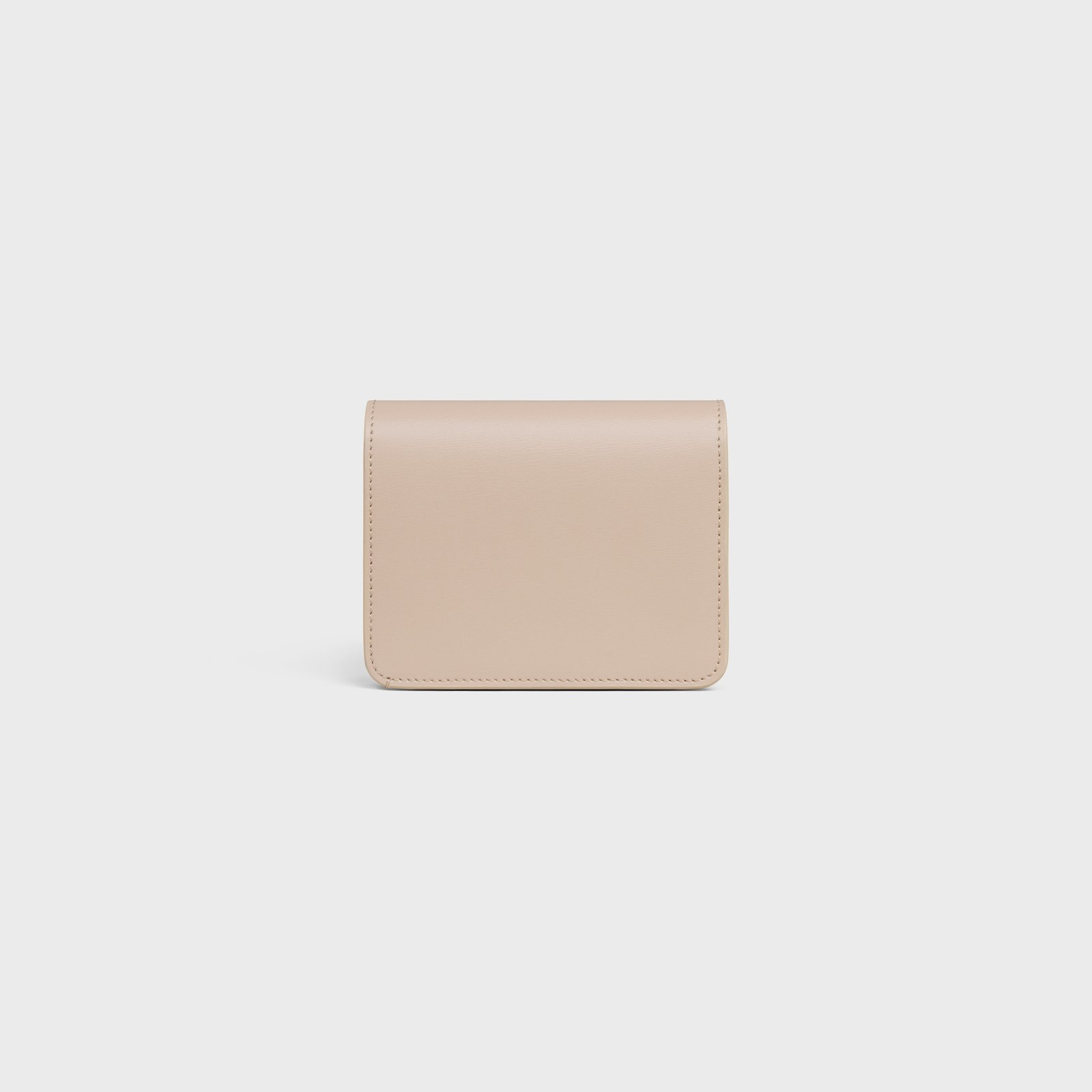 TRIOMPHE COMPACT WALLET IN SHINY CALFSKIN CAPPUCCINO - Image 3