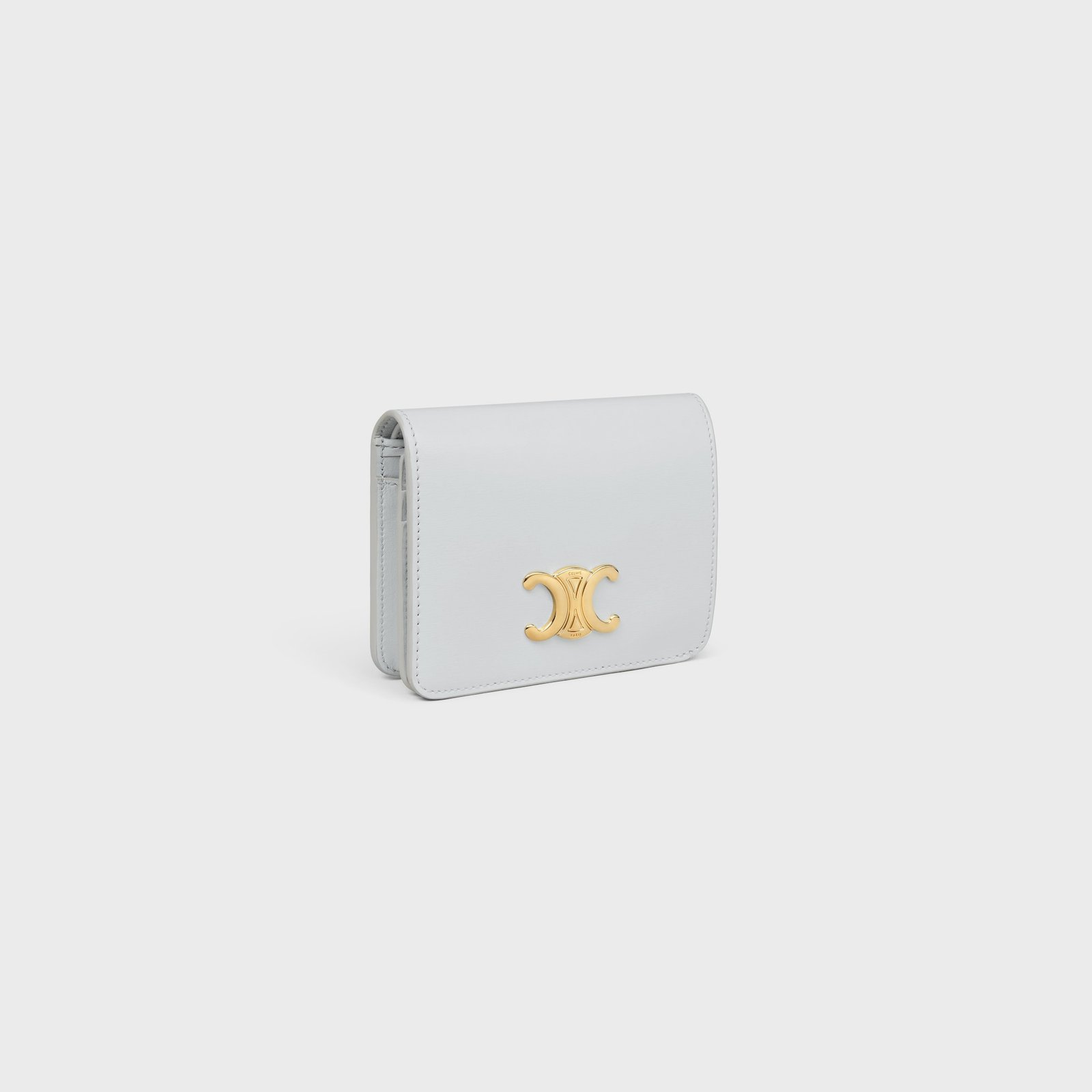 TRIOMPHE COMPACT WALLET IN SHINY CALFSKIN MOON - Image 2