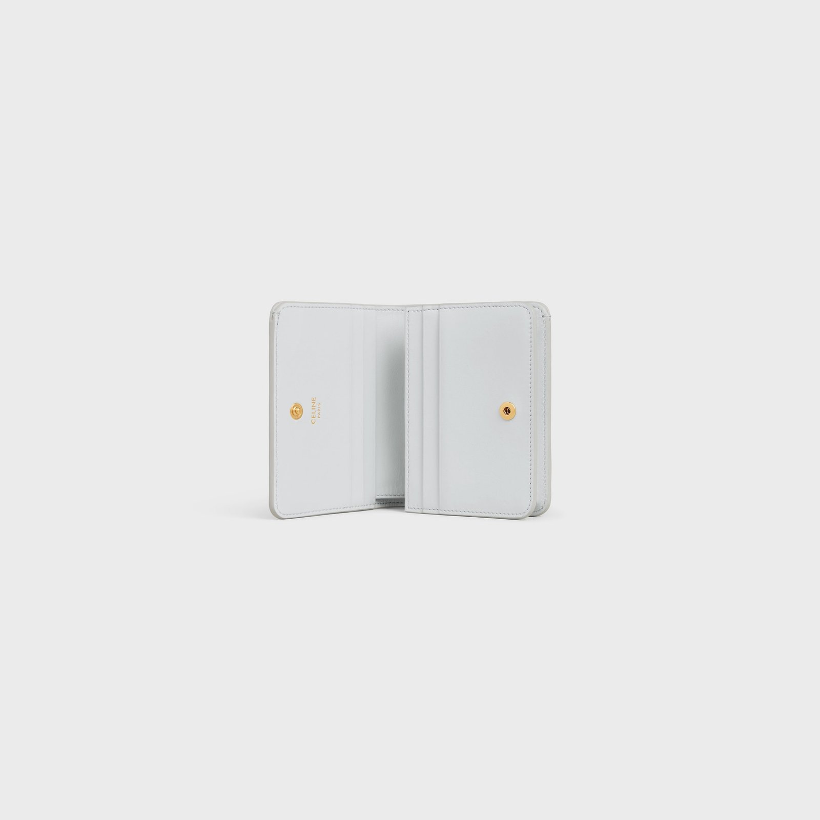 TRIOMPHE COMPACT WALLET IN SHINY CALFSKIN MOON - Image 4
