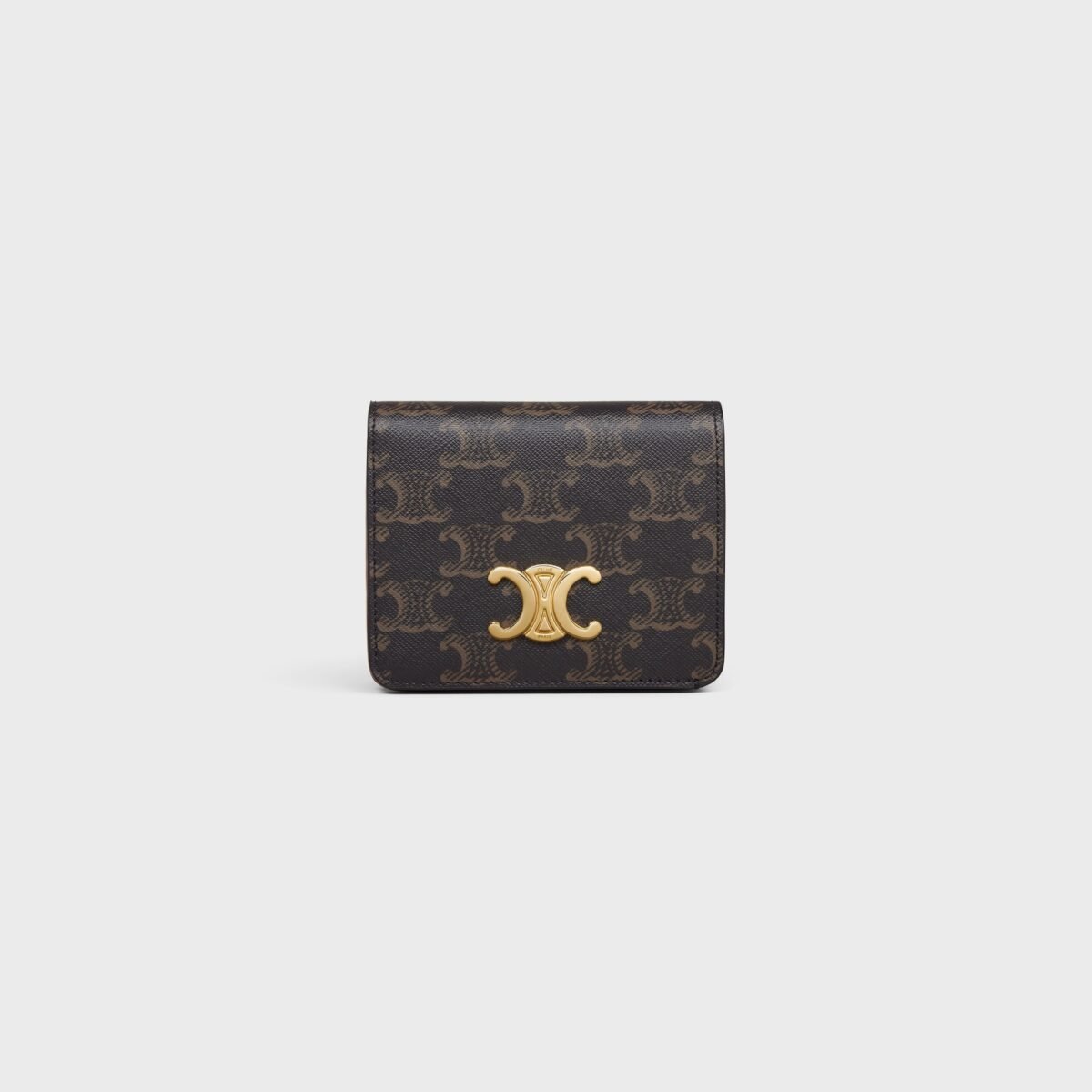TRIOMPHE COMPACT WALLET IN TRIOMPHE CANVAS TAN