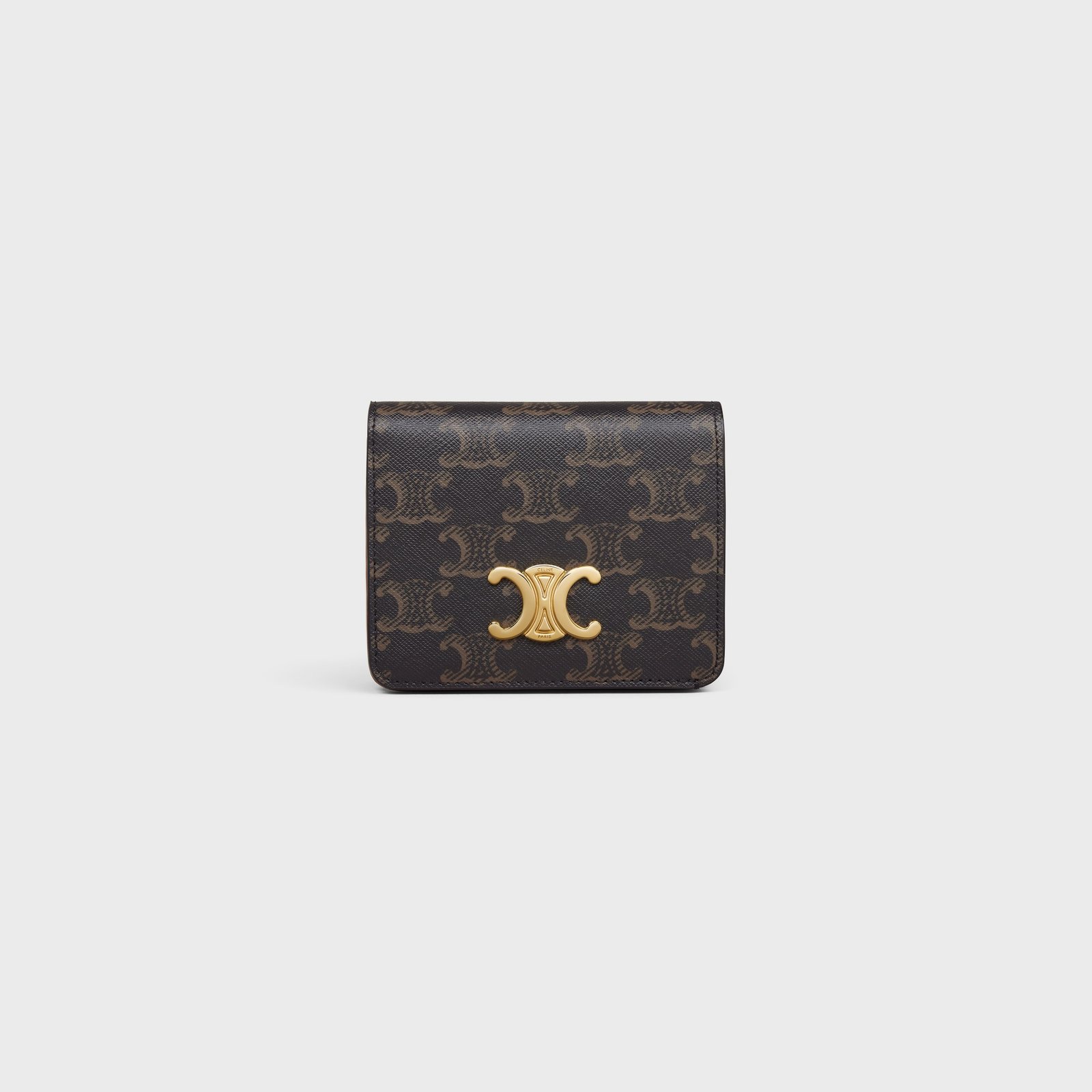 TRIOMPHE COMPACT WALLET IN TRIOMPHE CANVAS TAN