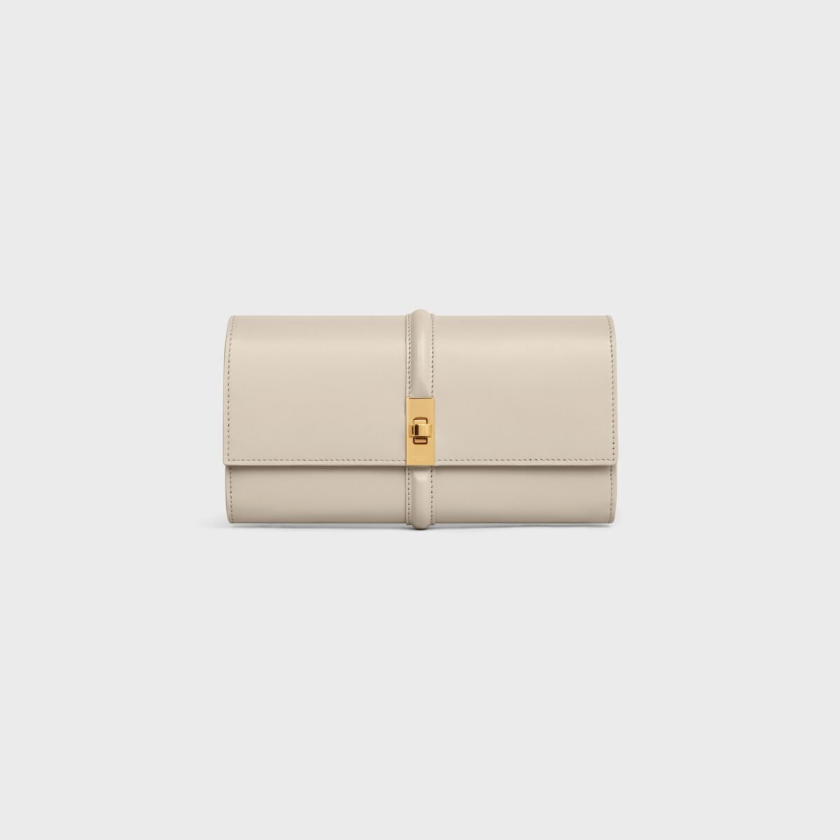 LARGE WALLET 16 IN SATINATED CALFSKIN LIGHT STONE