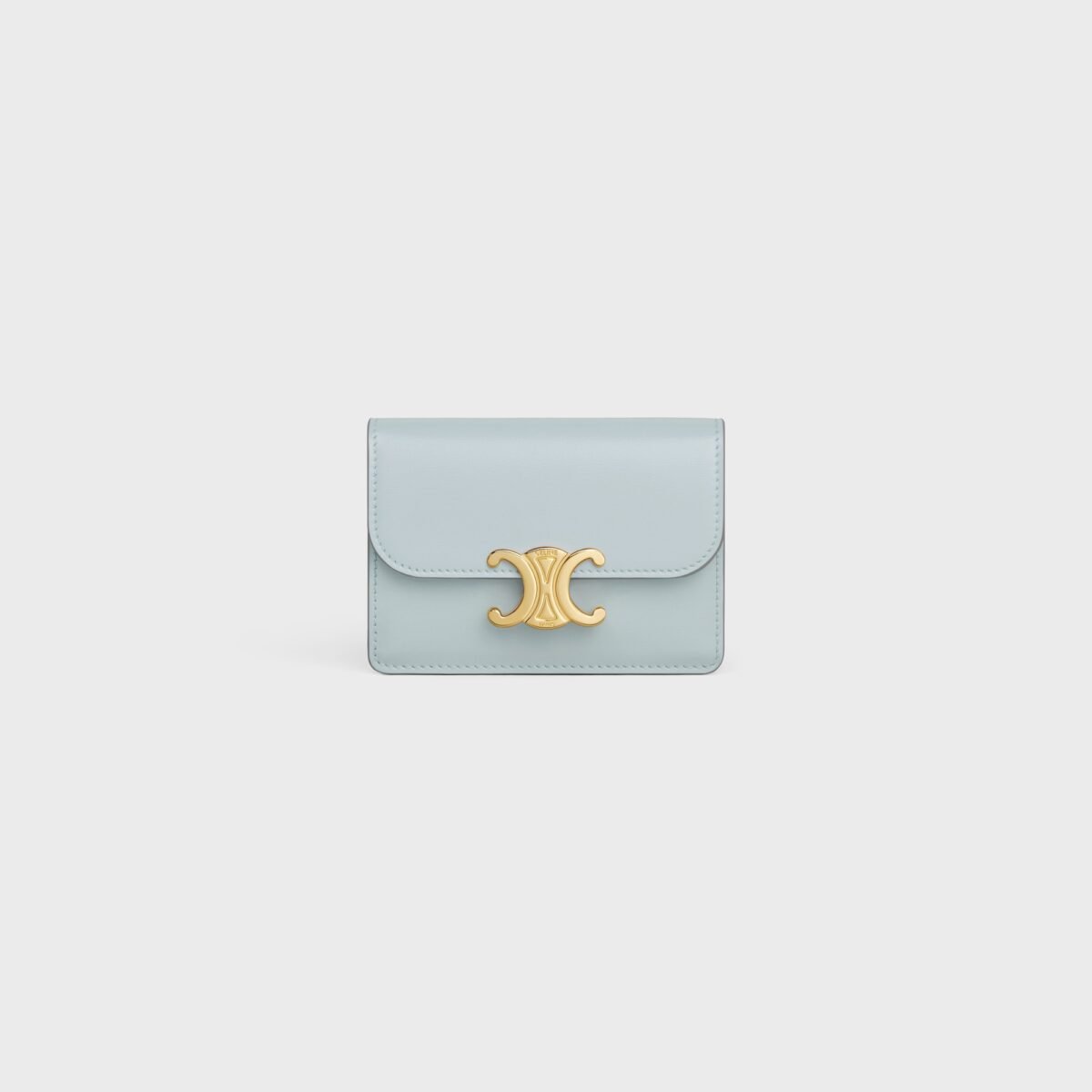 CARD HOLDER WITH FLAP TRIOMPHE IN SHINY CALFSKIN