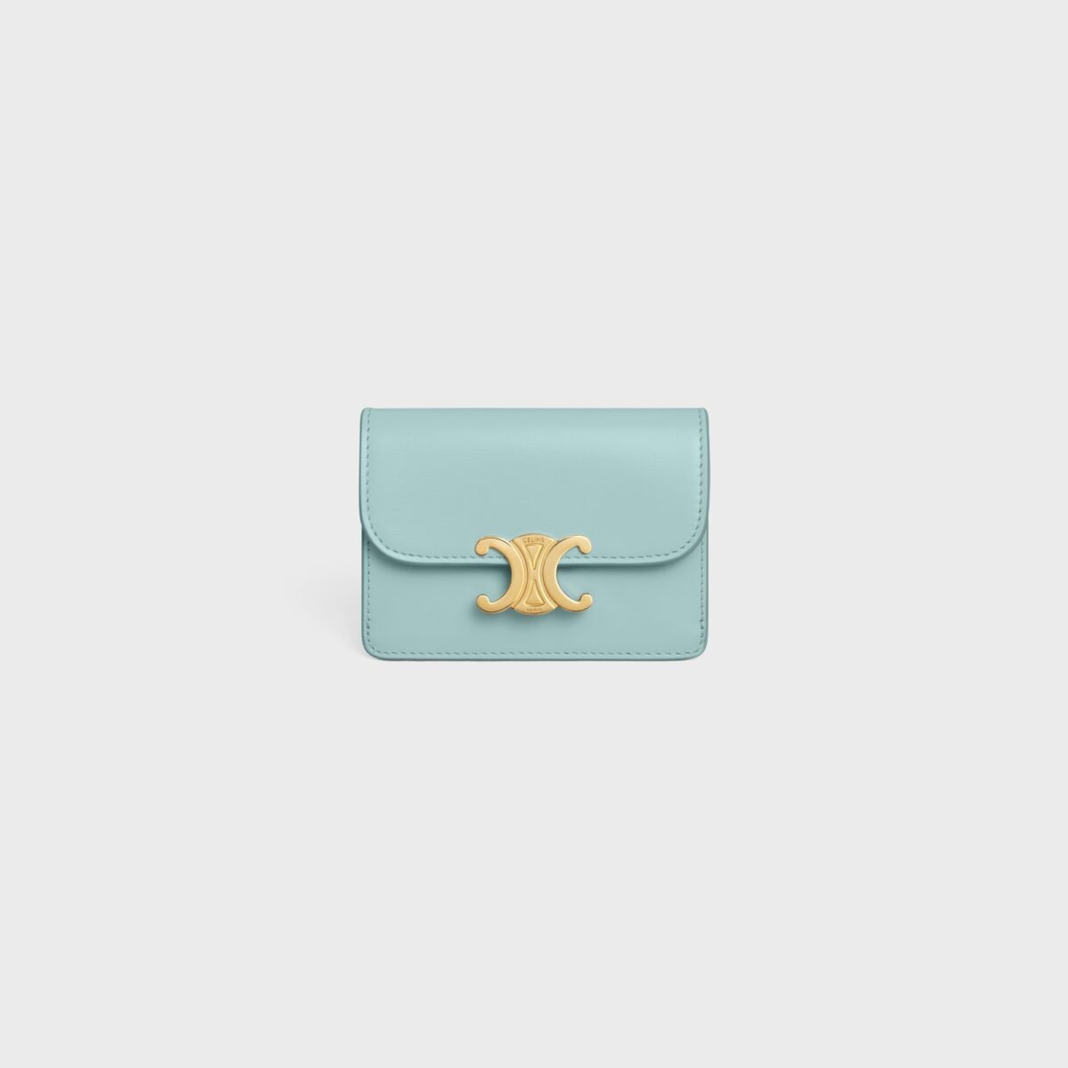 CARD HOLDER WITH FLAP TRIOMPHE IN SHINY CALFSKIN POOL
