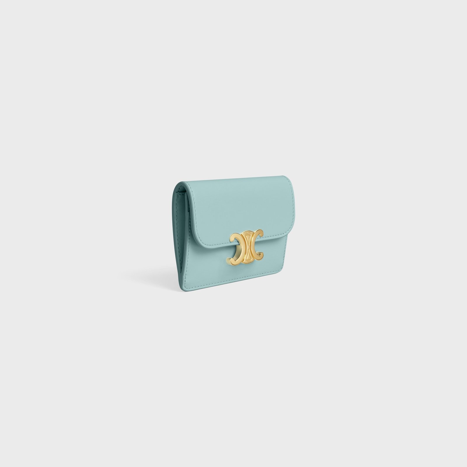 CARD HOLDER WITH FLAP TRIOMPHE IN SHINY CALFSKIN POOL - Image 2