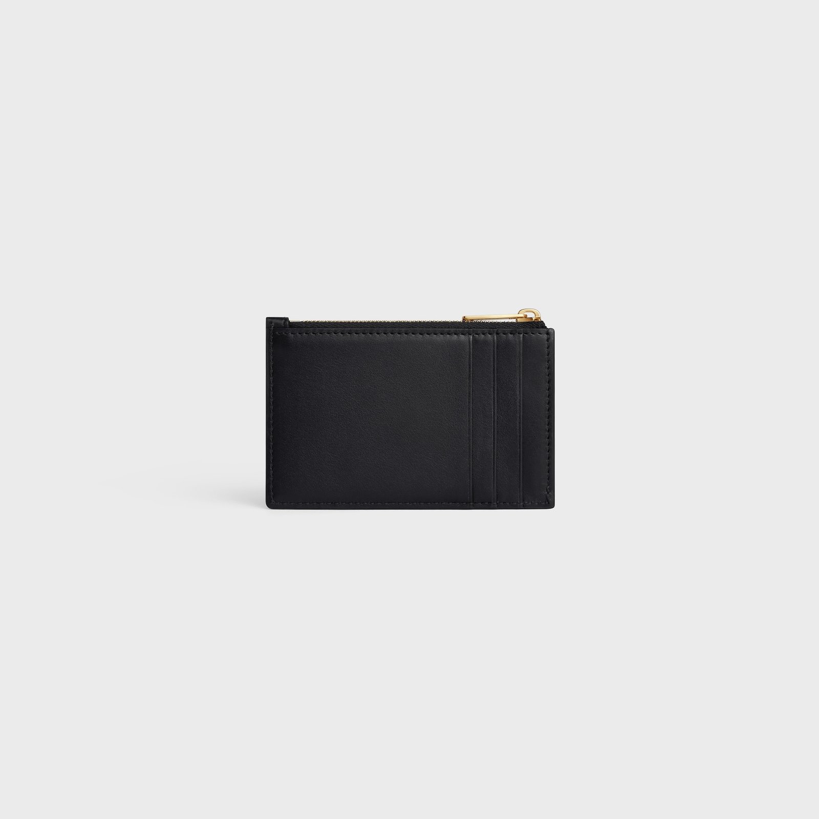 ZIPPED CARD HOLDER CUIR TRIOMPHE IN SHINY CALFSKIN BLACK - Image 3